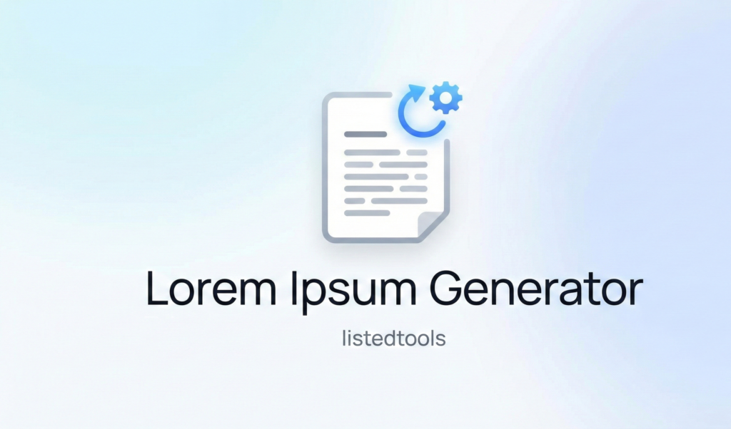 "Interface of a Lorem Ipsum generator tool with settings for paragraph count and a generate button."