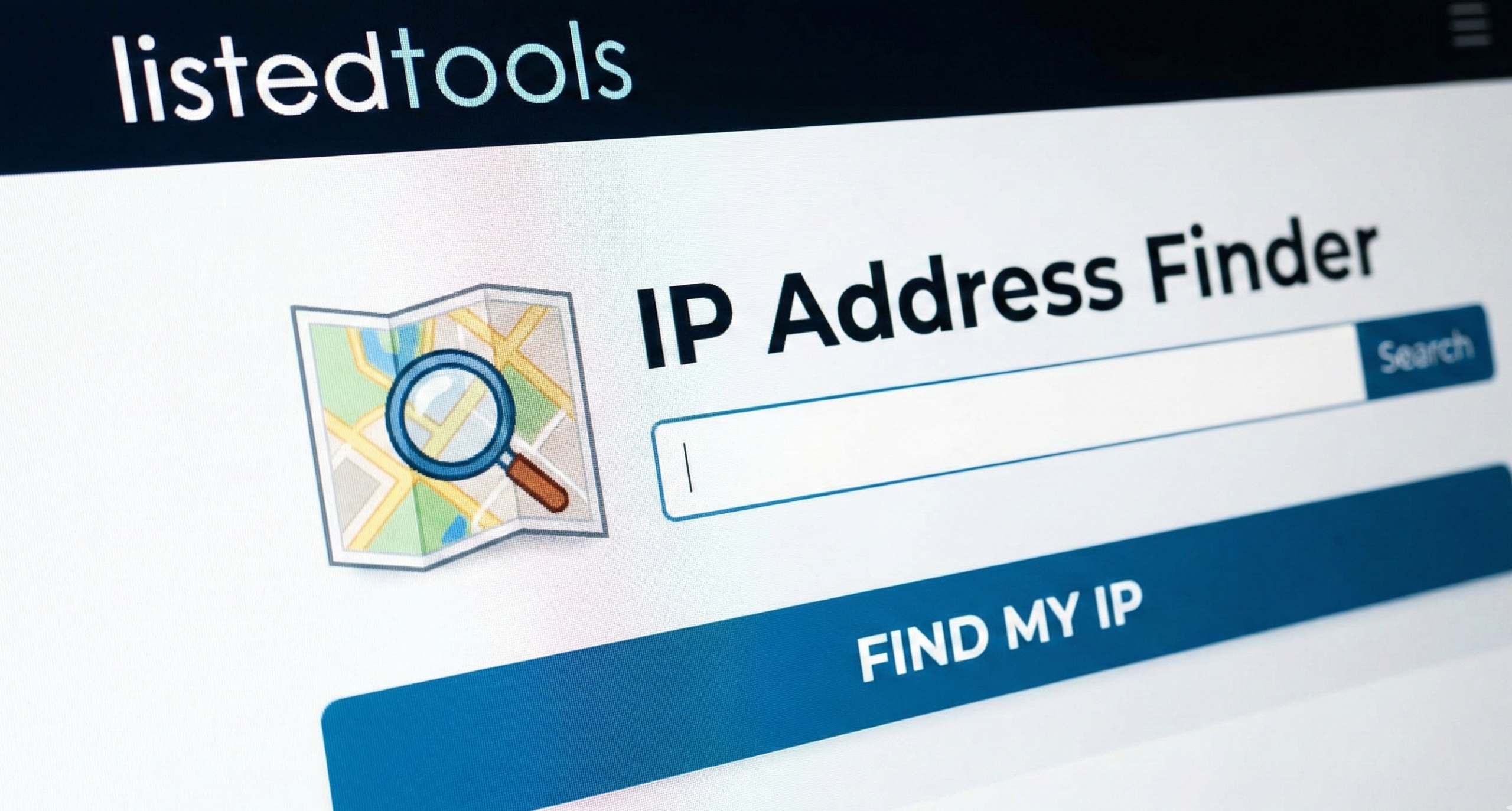 "Screenshot of an IP address finder tool interface displaying geolocation results and network details."