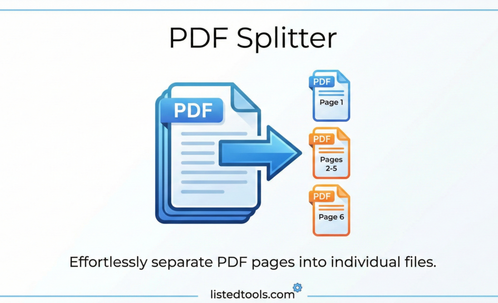 "User interface of [Brand Name] online PDF splitter tool showing the page selection dashboard."